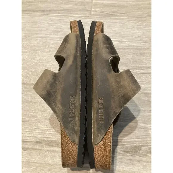Birkenstock Arizona Leather Sandal Khaki Brown 1019377 Women UK 40 US 9 Narrow